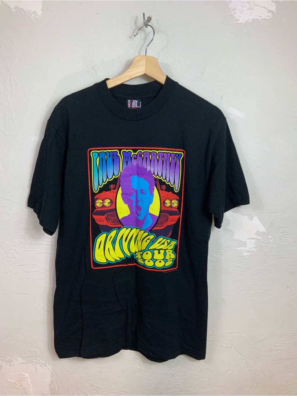 Vintage 2002 Paul McCartney Driving USA Tour T-Shirt Size M Giant Tag Beatles